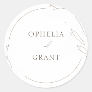 Eenvoudig Wild Grass Weddenschap Dank jullie Stick Ronde Sticker