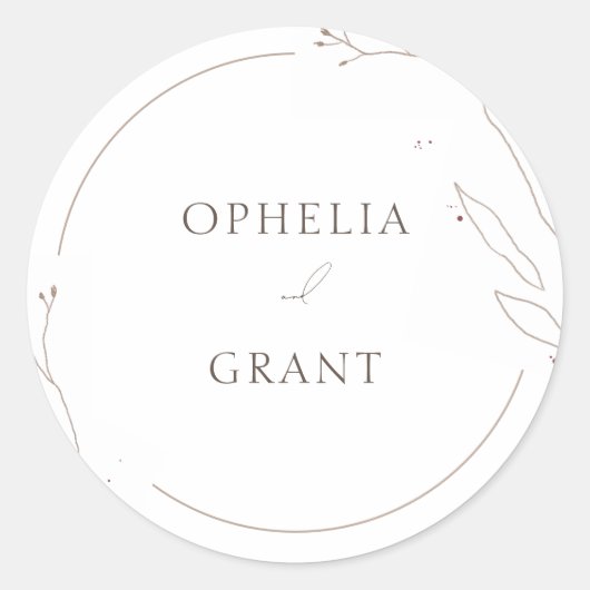 Eenvoudig Wild Grass Weddenschap Dank jullie Stick Ronde Sticker (Voorkant)