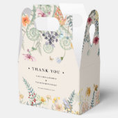Eenvoudig Wildflower Fern Beige Weddenschap Bedankdoosjes (Geopend)