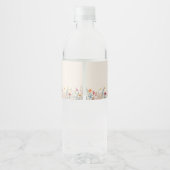Eenvoudig Wildflower Fern Beige Weddenschap Waterfles Etiket (Achterkant)
