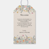 Eenvoudig Wildflower Fern Beige Weddenschap Welkom Cadeaulabel (Voorkant)