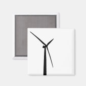 Eenvoudig windturbine groen energie silhouet magneet (Voorkant / Achterkant)