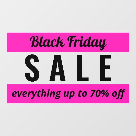 Eenvoudig winkelbord voor zwarte friday-verkoop raamsticker (Vel)