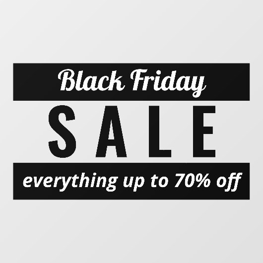 Eenvoudig winkelbord voor zwarte friday-verkoop raamsticker (Vel)