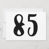 Eenvoudig Wit 85e Verjaardagsfeestuitnodiging Kaart (Achterkant)