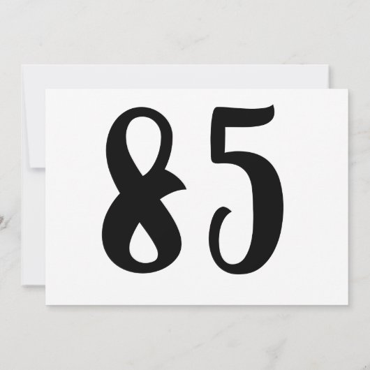 Eenvoudig Wit 85e Verjaardagsfeestuitnodiging Kaart (Achterkant)