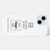 Eenvoudig wit aangepast bedrijfslogo Case-Mate iPhone case (Achterkant (horizontaal))