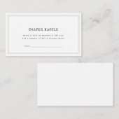 Eenvoudig wit Baby shower luier loket Informatiekaartje (Voorkant / Achterkant)