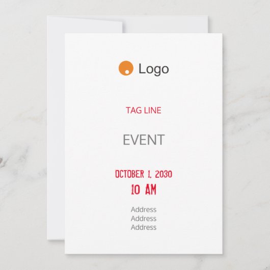 Eenvoudig wit bedrijf kaart (Voorkant)