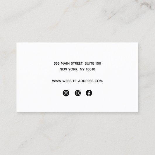 Eenvoudig wit beeldscherm met vier sockets visitekaartje (Achterkant)