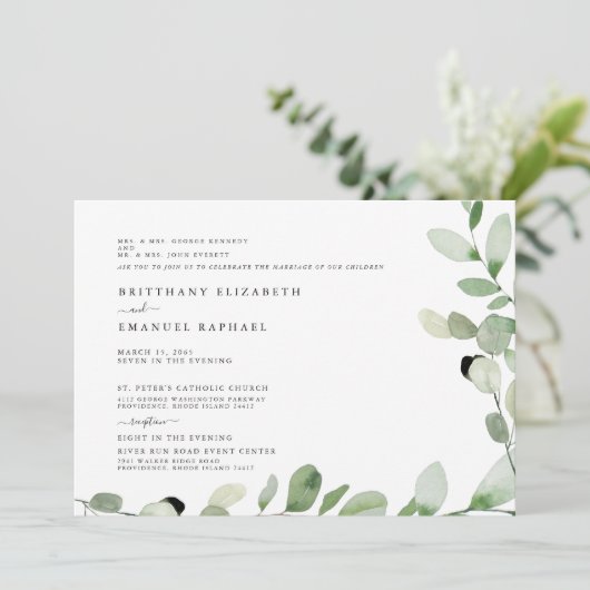 Eenvoudig wit beide ouders die op de lijst staan v kaart (Staand voorkant)