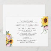 Eenvoudig wit beide ouders Zonnebloem Weddenschap Kaart (Voorkant / Achterkant)