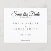 Eenvoudig wit bespaart de datumbudgetweddenschap (Voorkant)