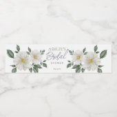 Eenvoudig Wit Bloemen Bruids Water Flesje Label Waterfles Etiket (Enkel label)