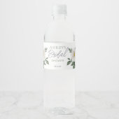 Eenvoudig Wit Bloemen Bruids Water Flesje Label Waterfles Etiket (Voorkant)