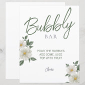 Eenvoudig Wit Bloemen Vrijgezellenfeest Bubble Bar (Voorkant / Achterkant)