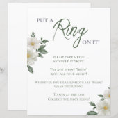 Eenvoudig Wit Bloemen Vrijgezellenfeest Ring Game (Voorkant / Achterkant)