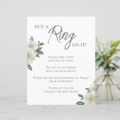 Eenvoudig Wit Bloemen Vrijgezellenfeest Ring Game (Staand voorkant)