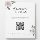 Eenvoudig wit bloemenbruiloft programmabord fotoplaat (Voorkant)