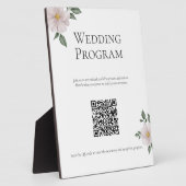 Eenvoudig wit bloemenbruiloft programmabord fotoplaat (Zijkant)