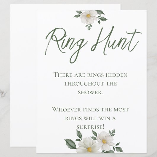 Eenvoudig wit bloemenring Vrijgezellenfeest Hunt s (Voorkant / Achterkant)