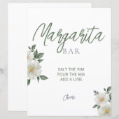 Eenvoudig wit bloemig Vrijgezellenfeest Margarita  (Voorkant / Achterkant)