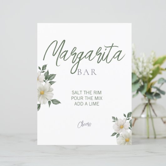 Eenvoudig wit bloemig Vrijgezellenfeest Margarita  (Staand voorkant)