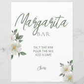 Eenvoudig wit bloemig Vrijgezellenfeest Margarita  (Voorkant)