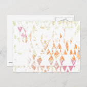 Eenvoudig wit Boho-driehoeken vervaagd Oranje patr Briefkaart (Voorkant / Achterkant)