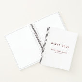 Eenvoudig Wit Bruids Bruiloft Guestbook in Bourgon Notitieboek (Binnen)