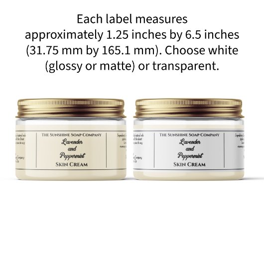 Eenvoudig wit cosmetica potje label 1,25 "x 6,5"