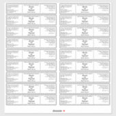 Eenvoudig wit cosmetica potje label 1,25 "x 6,5" (Vel)