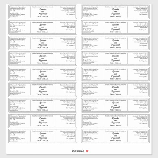 Eenvoudig wit cosmetica potje label 1,25 "x 6,5" (Vel)