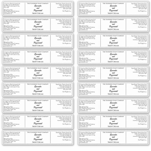 Eenvoudig wit cosmetica potje label 1,25 "x 6,5" (Voorkant)