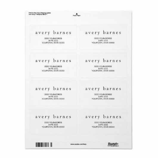 Eenvoudig wit, Creative Professional Modern Etiket (Full Sheet)