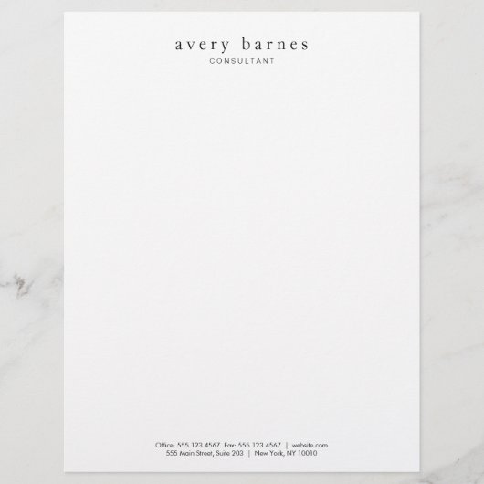 Eenvoudig wit, Creative Professional Modern Gepersonaliseerd Briefhoofd (Voorkant)