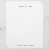 Eenvoudig wit, Creative Professional Modern Gepersonaliseerd Briefhoofd (Voorkant / Achterkant)