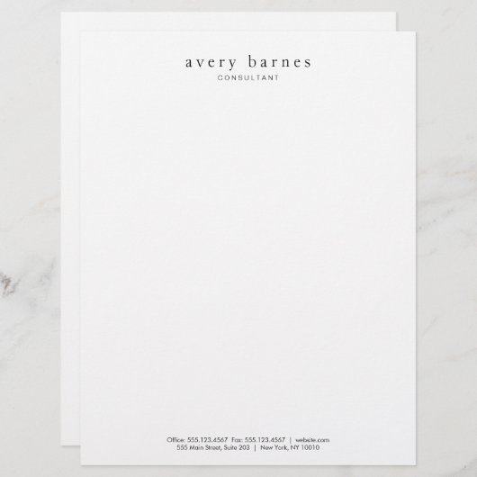 Eenvoudig wit, Creative Professional Modern Gepersonaliseerd Briefhoofd (Voorkant / Achterkant)