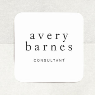 Eenvoudig wit, Creative Professional Modern Vierkante Sticker