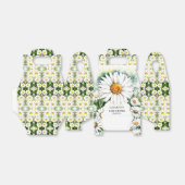 Eenvoudig wit Daisy Baby shower Bedankdoosjes (Uitgevouwen)