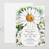 Eenvoudig wit Daisy Baby shower Kaart (Voorkant / Achterkant)