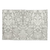 Eenvoudig wit damast bloemmotief kussensloop (Achterkant)