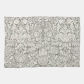 Eenvoudig wit damast bloemmotief theedoek (Horizontaal)