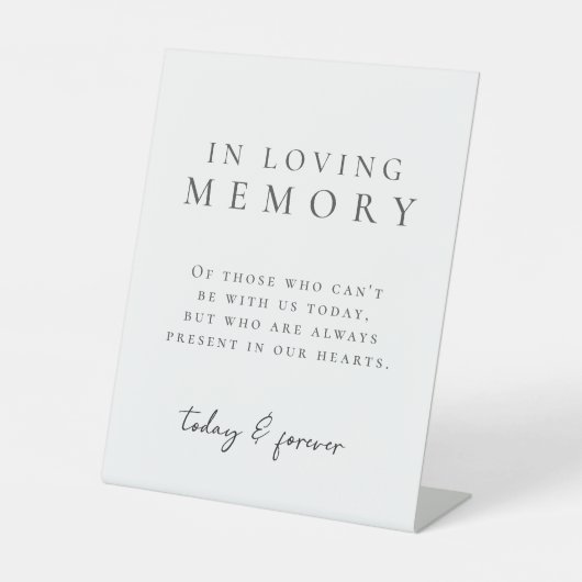 Eenvoudig wit Elegant in liefdevolle herinnering Reclamebord Met Voetstuk (Voorkant)