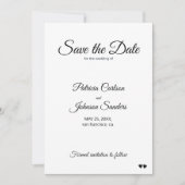 Eenvoudig wit elegant traditioneel huwelijk save the date (Voorkant)