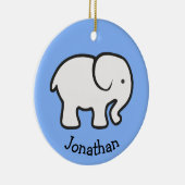 Eenvoudig wit ellephant design keramisch Ornament (Rechts)