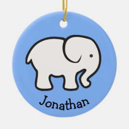 Eenvoudig wit ellephant design keramisch Ornament