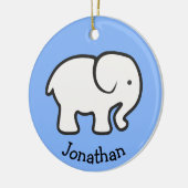 Eenvoudig wit ellephant design keramisch Ornament (Links)