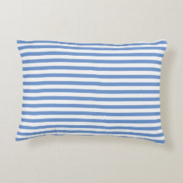Eenvoudig Wit en Blauw Gestreept Accent Kussen