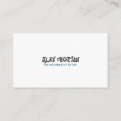 Eenvoudig Wit en Blauw Hond Walker Silhouet Visitekaartje (Achterkant)